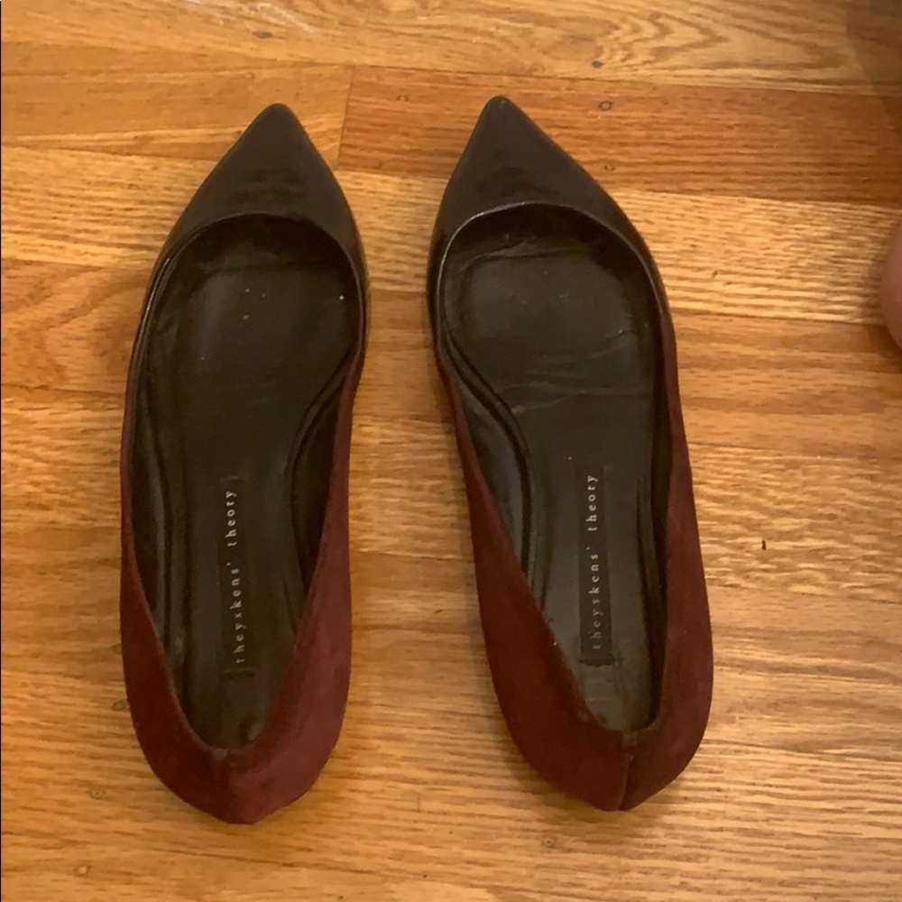 theyskens theory ombre leather flats 37